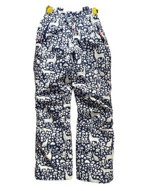 Boden blue and white woodland animals snow pants/ski pants